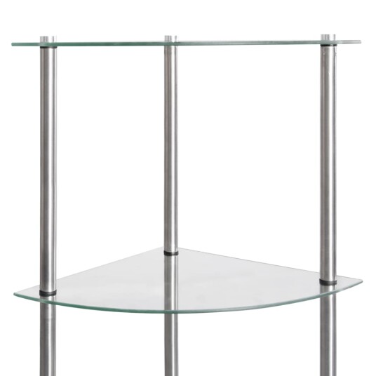 vidaXL Hylle 6 etasjer gjennomsiktig 30x30x160 cm herdet glass