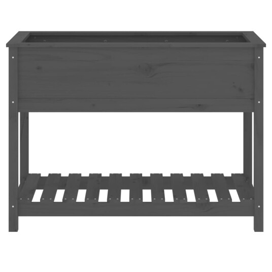 vidaXL Plantekasse med hylle svart 111,5x54x81 cm heltre furu