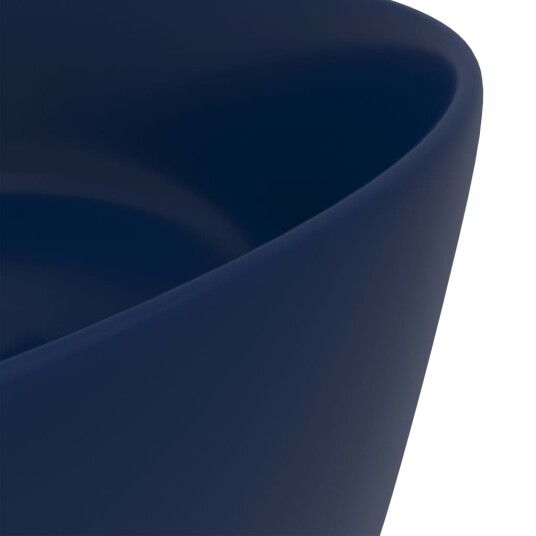 vidaXL Luksuriøs servant rund matt mørkeblå 40x15 cm keramisk