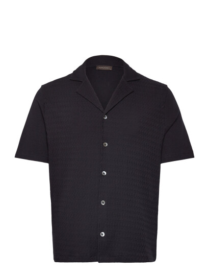 Oscar Jacobson Kirk Knitted Shirt - Navy - S