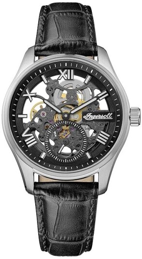 Ingersoll Herreklokke I17401 The Maverick Sort/Lær Ø40 mm