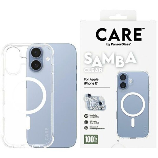 CARE by PanzerGlass Samba Gjennomsiktig MagSafe Deksel for iPhone 17