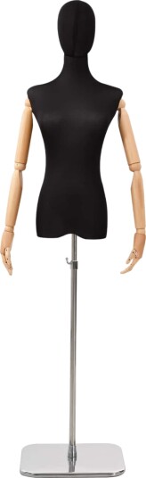 vidaXL Justerbar mannequin 165-213 cm med base Hunn PP Svart vidaXL Justerbar mannequin 165-213 cm med base Hunn PP Svart