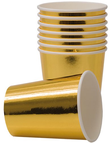 8 stk Metallisk Gullfarget Pappkrus 8 stk Metallisk Gullfarget Pappkrus