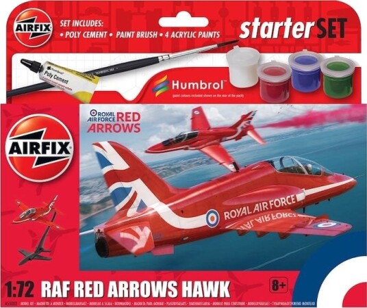 Airfix 1/72 Red Arrows Hawk nybegynnersett for modellbygging