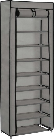 vidaXL Skoskap med trekk gr? 57x29x162 cm stoff