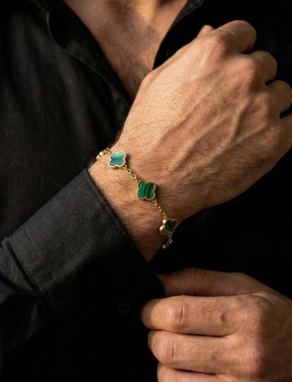 Steel & Barnett Clover Bracelet - Green - ONE SIZE 17 - 23 cm