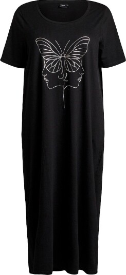 Zizzi Nattkjole mAlly S/S Svart