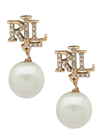 LAUREN RALPH LAUREN Pe Logo Drop Gld/White Pearl |Guld |One Size LAUREN RALPH LAUREN Pe Logo Drop Gld/White Pearl |Guld |One Size