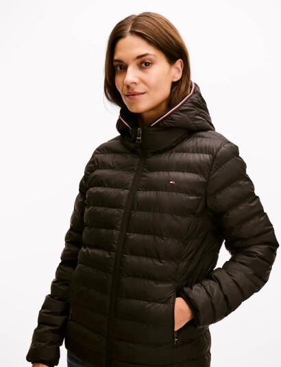 Tommy Hilfiger Lw Padded Global Stripe Jacket - Black - M Tommy Hilfiger Lw Padded Global Stripe Jacket - Black - M
