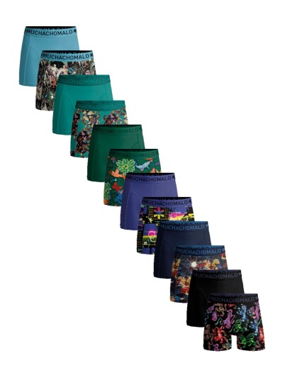 Muchachomalo 1010 12pk Boxer Print/solid 19 Assorted Large