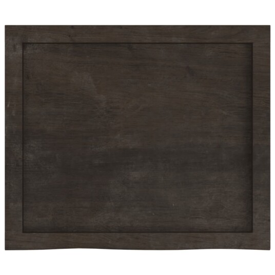 vidaXL Vegghylle m?rkegr? 60x50x6 cm behandlet heltre eik