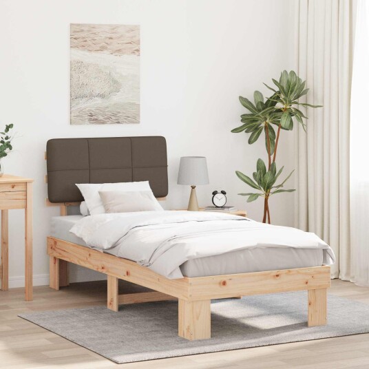  Sengeramme med Polstret Hodegjerde Gråbrun 90 x 190 cm