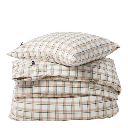 Lexington Sengesett flanell 200x220 cm rutete grønn/beige/hvit Lexington Sengesett flanell 200x220 cm rutete grønn/beige/hvit