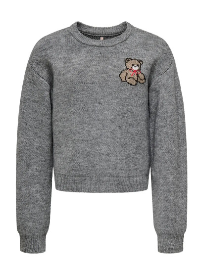 Kids Only Kogteddy L/S Pullover Knt Noos Grey 110 116 Kids Only Kogteddy L/S Pullover Knt Noos Grey 110 116
