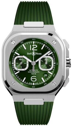 Bell & Ross Herreklokke BR05C GN ST/SRB BR 05 Chrono Grønn/Gummi