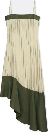 Laagam Breeze Kakhi Asymmetric Midi Dress Khaki green XL Laagam Breeze Kakhi Asymmetric Midi Dress Khaki green XL
