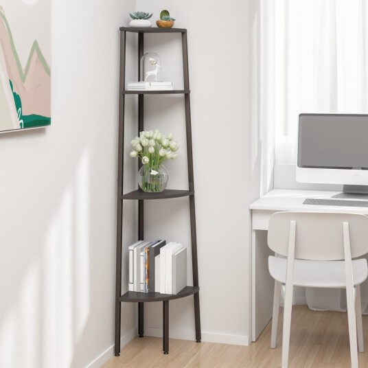 vidaXL Hj?rnehylle 4 etasjer svart 45,5x31,5x150 cm vidaXL Hj?rnehylle 4 etasjer svart 45,5x31,5x150 cm