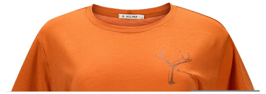Aclima Women's Lightwool 140 Classic Tee Antler Apricot Orange XL