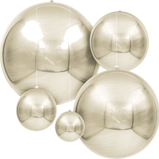 Folieballong Loon Balls Speilball White Gold - 25 cm
