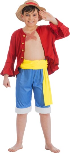 Chaks One Piece Luffy™ Barn Kostyme Medium C4612140