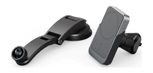 ALOGIC Matrix car wireless charging holder - universal magnetic with air vent & dash mount + car power adapter - 15 Watt