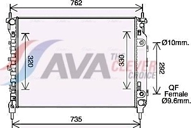AVA COOLING SYSTEMS CT2067 Radiator motorkjøling AVA COOLING SYSTEMS CT2067 Radiator motorkjøling
