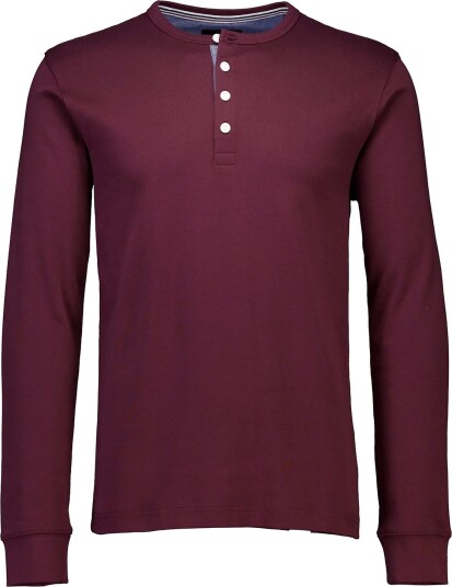 Lindbergh Solid Gradad W Contrast Fabric L/S   DK BORDEAUX   S