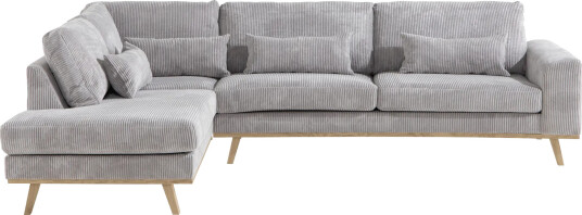 Copenhagen 4 seters Venstrevendt L formet Sjeselongsofa i Manchester Lys grå