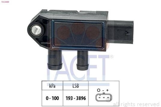 FACET 10.3449 Sensor, avgasstrykk