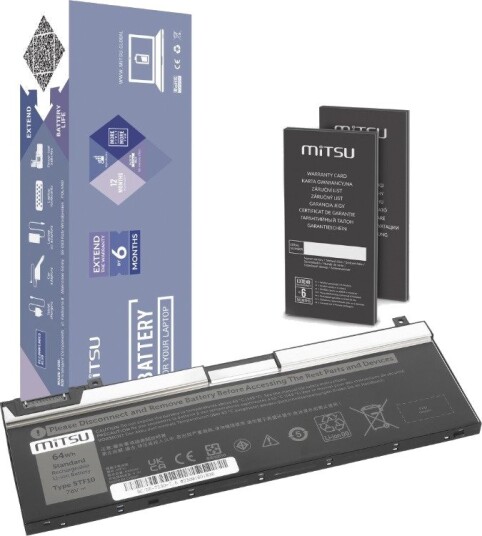 Mitsu batteri for Dell Precision 7530/7540/7730/7740 8421mAh 64Wh 7.6V Svart