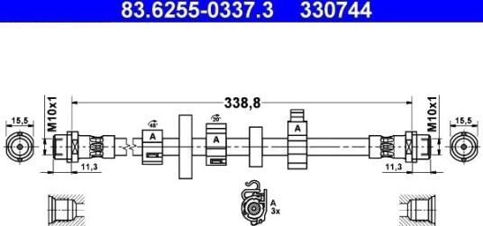ATE 83.6255 0337.3 Bremseslange
