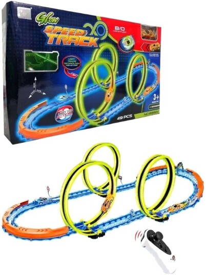 Glow Power Track Bilbane Med Fjernstyrt Bil Glow Power Track Bilbane Med Fjernstyrt Bil