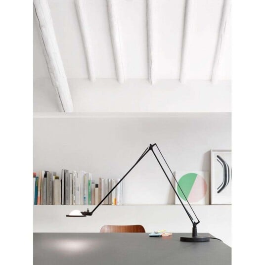 Luceplan Berenice Bordlampe 45x45 Pink Glass/Alu   Arbeidsrom / kontor Metallisk