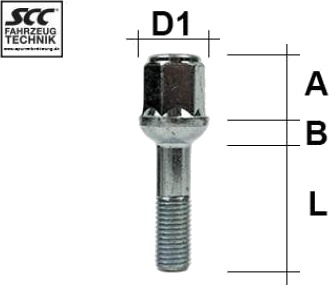 Hjulbolt SCC Fahrzeugtechnik M1215KU40G