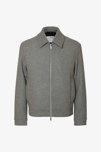 Selected Homme Jakke slhPhilip Wool Blend Grå