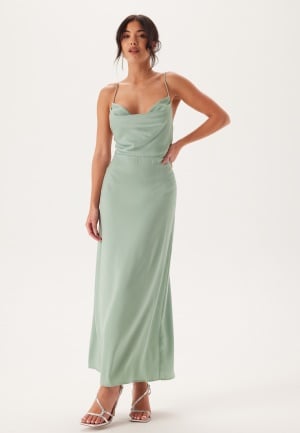 Bubbleroom Occasion Waterfall Satin Ankle dress Dusty green 34 Bubbleroom Occasion Waterfall Satin Ankle dress Dusty green 34