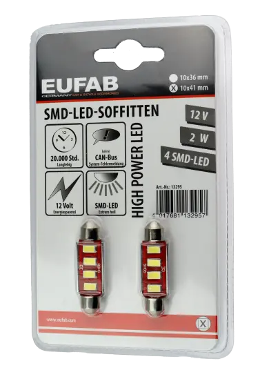 Eufab Lyspære LED Sofitten 12v SV8,5 10x41 mm Eufab Lyspære LED Sofitten 12v SV8,5 10x41 mm