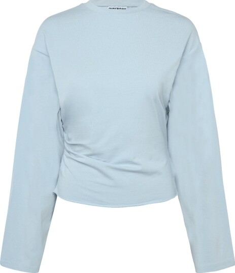 Weekday Ruched Long Sleeved T Shirt BLUE L