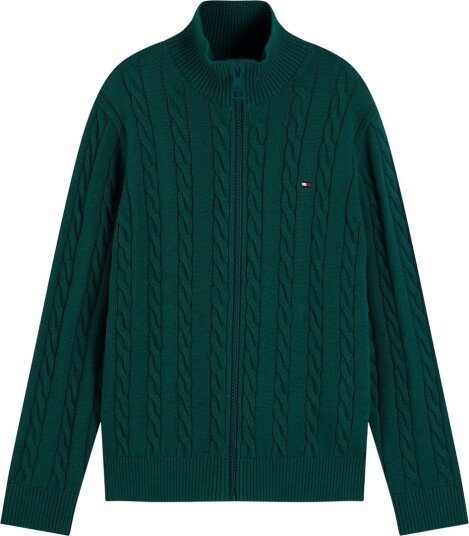 Tommy Hilfiger Cotton Cable Full Zip   Green   176
