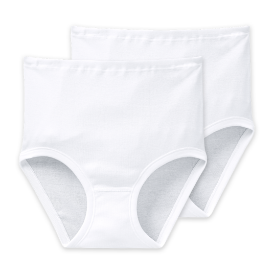 Schiesser Truser 2P Original Classics Fine Rib Waist Panties Hvit bomull 40 Dame Schiesser Truser 2P Original Classics Fine Rib Waist Panties Hvit bomull 40 Dame