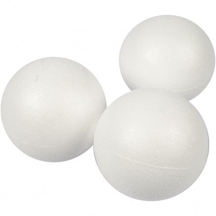 Diverse Kule diam 8 cm hvit isopor 25 stk