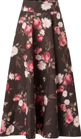 byTimo Maxi skjørt Taffeta Brun
