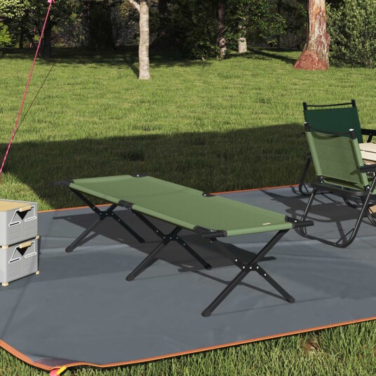Sammenleggbar camping seng grønn 193 x 69 x 45 cm Oxford stoff