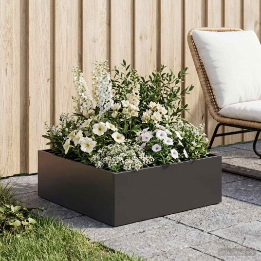 vidaXL Hageblomsterpotte Svart 40 x 40 x 20 cm Kaldvalsestål vidaXL Hageblomsterpotte Svart 40 x 40 x 20 cm Kaldvalsestål