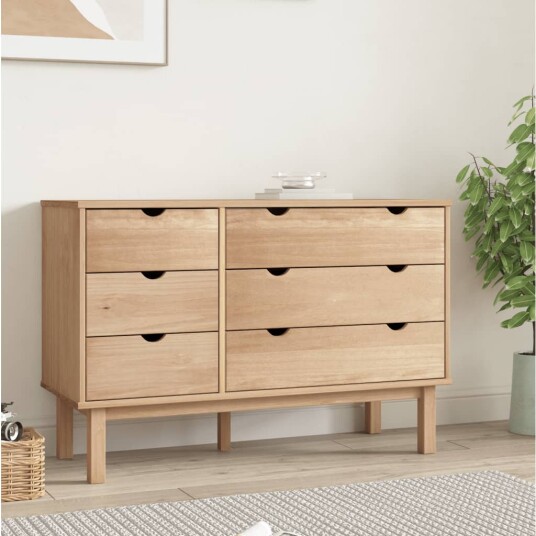 vidaXL Kommode 113,5x39,5x73 cm heltre furu vidaXL Kommode 113,5x39,5x73 cm heltre furu