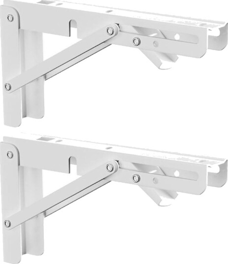 Sammenleggbare veggbraketter 20 cm 2 pk Hvit