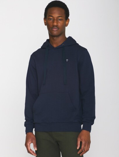 Knowledge Cotton Apparel Arvid Basic Hood Badge Sweat Gots Navy L