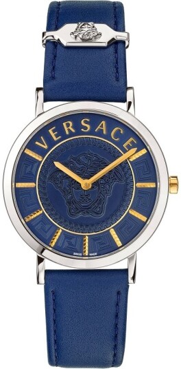 Versace Dameklokke VEK400121 Blå/Lær Ø36 mm