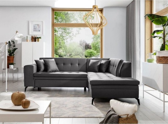 Seksjon Eltap Lanvin 260x210x93 cm Savoi 6 Mørk Grå Høyre Seksjon Eltap Lanvin 260x210x93 cm Savoi 6 Mørk Grå Høyre